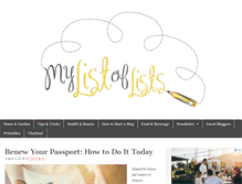 Tablet Screenshot of mylistoflists.com